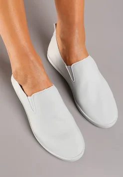 Szare Płaskie Tenisówki z Elastyczną Podeszwą Vimeris