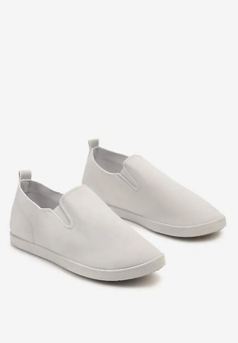 Szare Płaskie Tenisówki z Elastyczną Podeszwą Vimeris