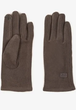 Szare Rękawiczki Zimowe z Bawełną Ozdobione Aplikacją Gralemi