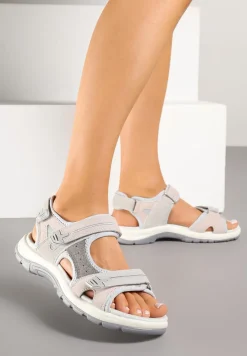 Szare Sandały Vices z Ozdobną Perforacją Reitoria