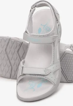 Szare Sandały w Sportowym Stylu ze Skórzaną Wkładką Acakaia