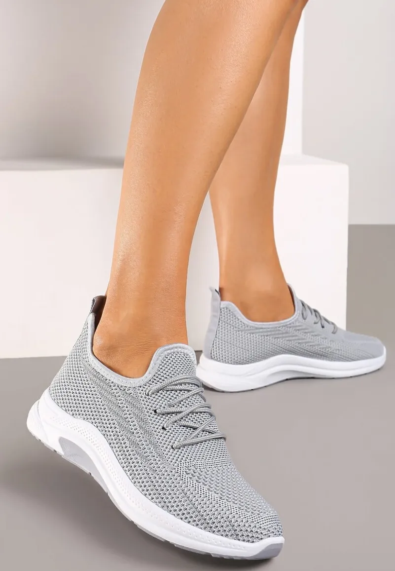 Szare Siateczkowe Buty Sportowe na Piankowej Podeszwie Linidas
