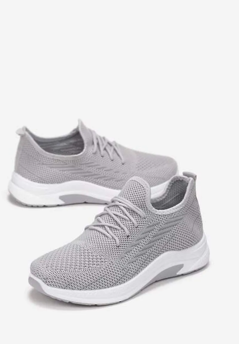 Szare Siateczkowe Buty Sportowe na Piankowej Podeszwie Linidas