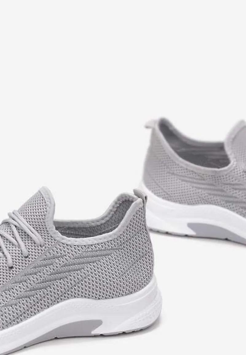 Szare Siateczkowe Buty Sportowe na Piankowej Podeszwie Linidas