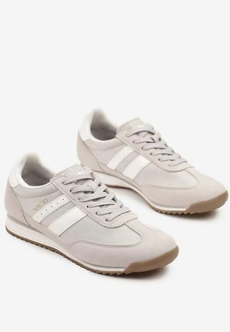 Szare Sneakersy Vico z Ozdobnymi Paskami Voinea