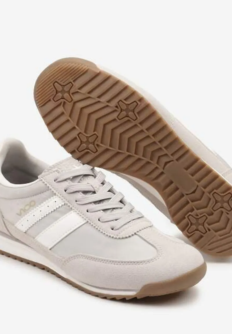 Szare Sneakersy Vico z Ozdobnymi Paskami Voinea