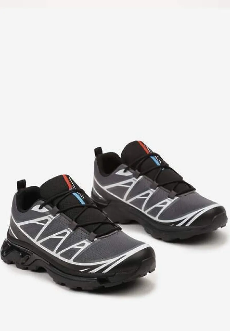 Szare Sneakersy z Ozdobnymi Wstawkami i Ściąganą Gumką Aineri