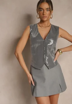 Szare Spódnico-Spodenki z Rozcięciem Irithena