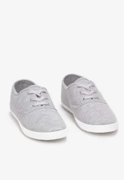 Szare Sznurowane Tenisówki Przed Kostkę Calapse