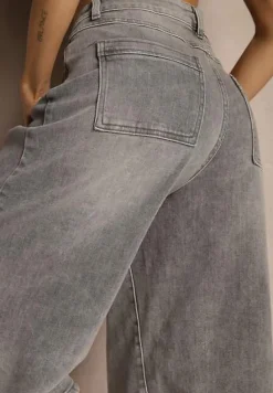 Szare Szorty Jeansowe Bermudy Baggy Talienne