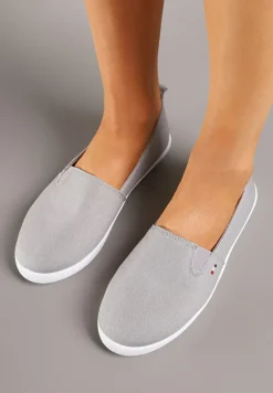 Szare Tenisówki Vices Basic z Materiałowymi Gumkami Aretela