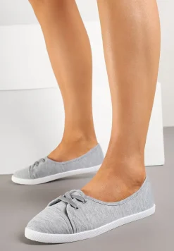 Szare Tenisówki Vices z Drobnym Sznurowaniem Telithia