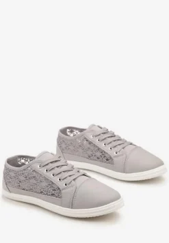 Szare Tenisówki z Ażurowymi Wstawkami Po Bokach Salessa