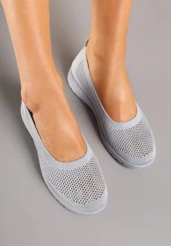 Szare Tenisówki z Elastyczną Cholewką Avisine