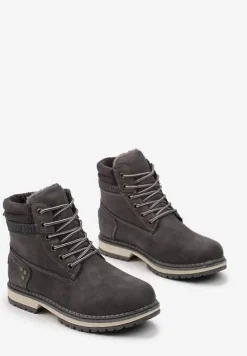Szare Traperki Sznurowane Lercella
