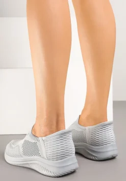 Szare Wsuwane Buty Sportowe Sneakersy z Siateczki Kolarietia