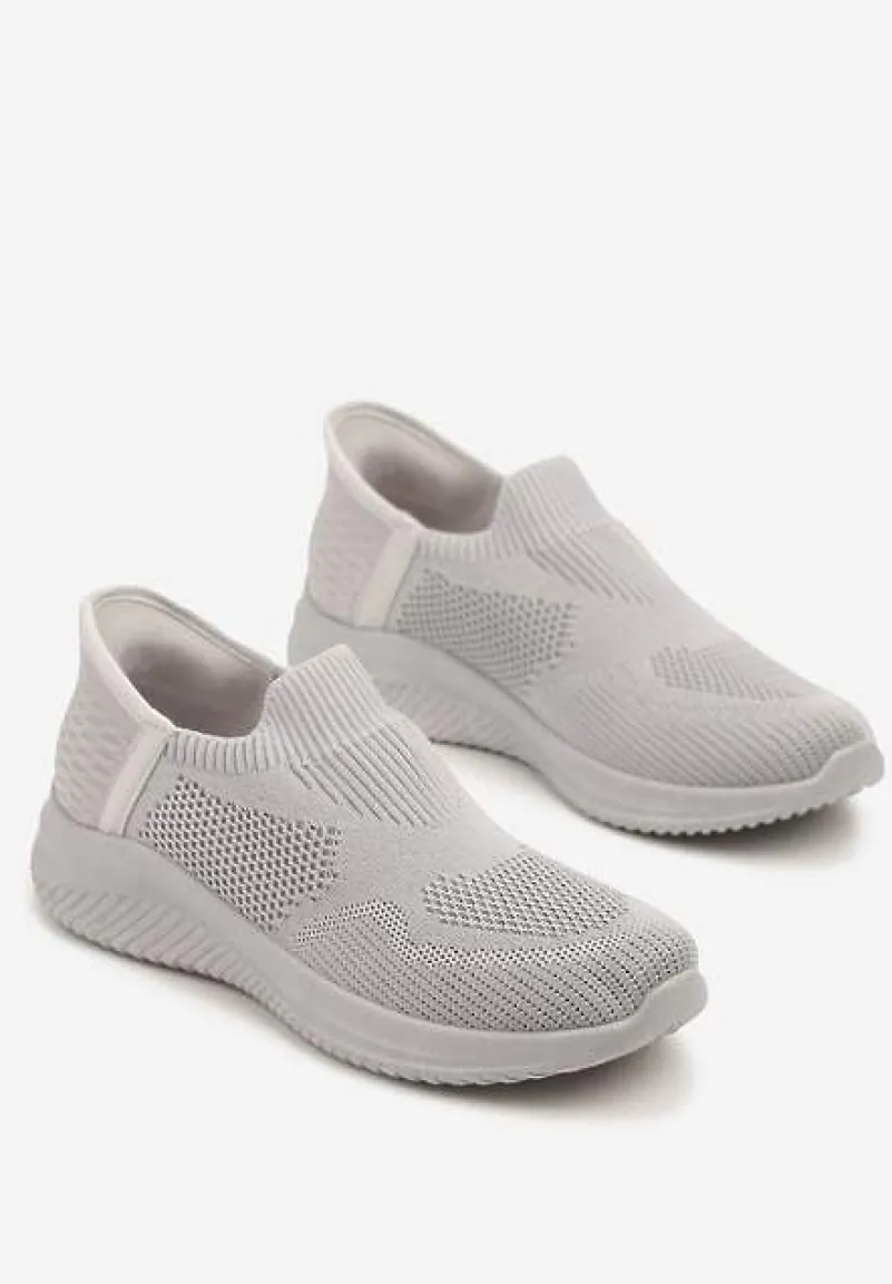 Szare Wsuwane Buty Sportowe Sneakersy z Siateczki Kolarietia