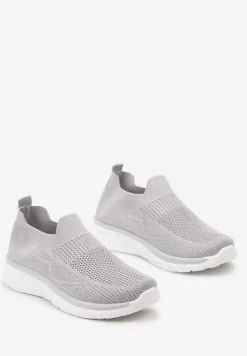 Szare Wsuwane Buty Sportowe z Elastyczną Cholewką Ifrana