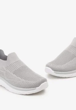 Szare Wsuwane Buty Sportowe z Elastyczną Cholewką Ifrana