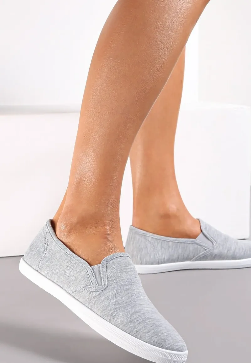 Szare Wsuwane Tenisówki Materiałowe Jaylisa