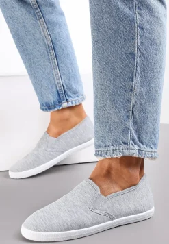 Szare Wsuwane Tenisówki Materiałowe Jaylisa