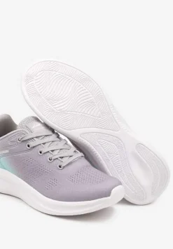 Szaro-Miętowe Buty Sportowe z Efektem Ombre na Podeszwie z Pianki Elanielia