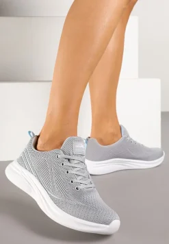 Szaro-Niebieskie Buty Sportowe Sneakersy Zdobione Efektem Ombre Banelissa