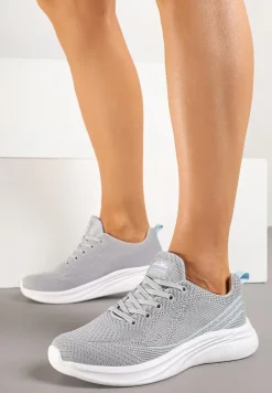 Szaro-Niebieskie Buty Sportowe Sneakersy Zdobione Efektem Ombre Banelissa