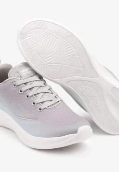 Szaro-Niebieskie Buty Sportowe Sneakersy Siateczkowe na Podeszwie z Pianki Rellica