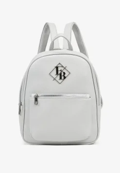 Szary Casualowy Plecak z Metalicznym Zdobieniem Paseniela
