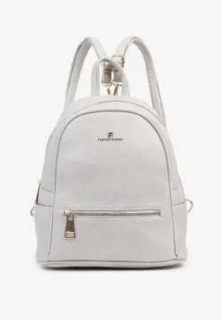 Szary Casualowy Plecak z Metalicznym Suwakiem Idalerra