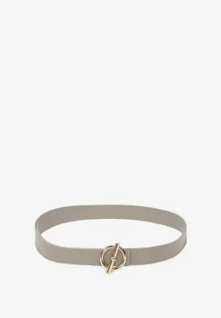 Szary Gładki Pasek z Okrągłą Sprzączką Verala