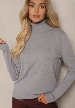 Szary Golf z Wełną i Kaszmirem o Klasycznym Kroju Giovane