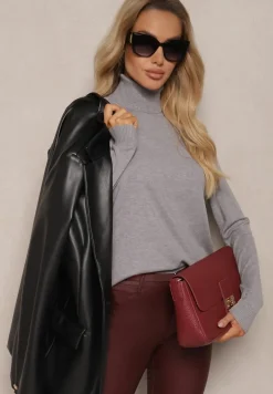 Szary Golf z Wełną i Kaszmirem o Klasycznym Kroju Giovane