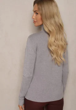 Szary Golf z Wełną i Kaszmirem o Klasycznym Kroju Giovane