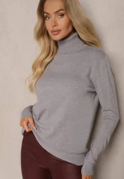 Szary Golf z Wełną i Kaszmirem o Klasycznym Kroju Giovane