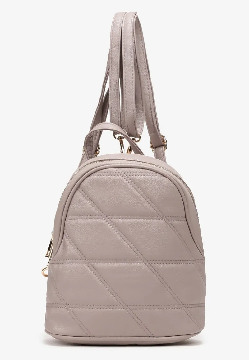 Szary Mały Plecak Miejski z Pikowaniem Skeralla