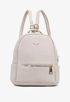 Szary Mały Plecak Trapezowy Zdobiony Aplikacją Paseriela