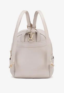 Szary Mały Plecak Trapezowy Zdobiony Aplikacją Paseriela