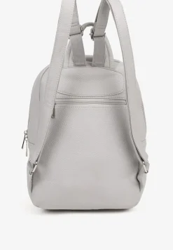 Szary Mały Plecak Zdobiony Suwakiem Nilzeri
