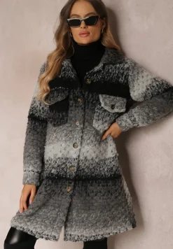 Szary Płaszcz Wełniany Lyphyth