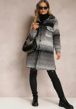 Szary Płaszcz Wełniany Lyphyth