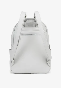 Szary Pikowany Plecak z Metaliczną Aplikacją Paselitia