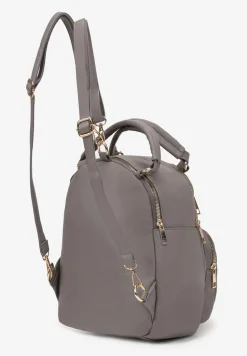 Szary Plecak Miejski z Trzema Zasuwanymi Kieszeniami Hermonitta