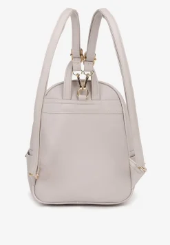 Szary Plecak na Suwak Wykończony Regulowanymi Odpinanymi Paskami Nelda