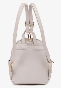 Szary Plecak Ozdobiony Pikowaniem i Łańcuszkiem z Regulowanymi Odpinanymi Paskami Nelanise