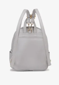Szary Plecak Ozdobiony Suwakami z Odpinanymi Paskami z Regulacją Nelmira