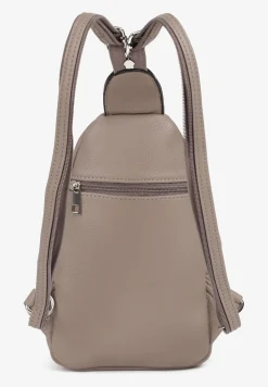 Szary Plecak z Dwoma Komorami Ozdobiony Klapą Nanovela