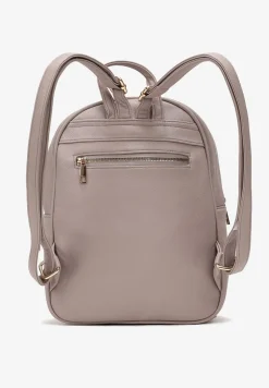 Szary Plecak z Ekoskóry z Suwakiem i Frędzlami na Regulowanych Szelkach Umbriel