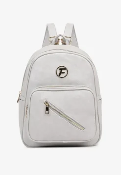 Szary Plecak z Ozdobną Aplikacją i Suwakiem Milaretta